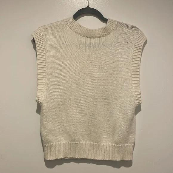 Wilfred Free Cream Sleeveless Knit Sweater Vest Sz M GUC - Picture 4 of 8